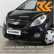 Бампер передний в цвет кузова Chevrolet Spark 3 (2010-2016) GB0 - EBONY TWILIGHT - Чёрный